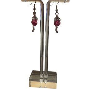 Cute Mice Pink Drop Earrings mouse pink eyes